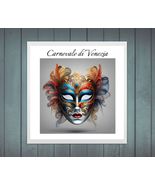 Carnival of Venice Face Mask Poster Print 24 x 24 in - £25.91 GBP