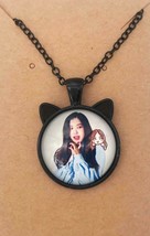 Kpop Korean Idol Group Rose Picture Black Stainless Necklace Chain Pendant - £3.95 GBP
