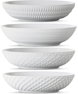Maison Neuve Set of 4 White 34Oz Porcelain Dinner Bowls - Dishwasher-Saf... - £30.29 GBP