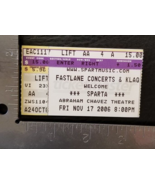 SPARTA -  NOVEMBER 17, 2006 ABRAHAM CHAVEZ THEATRE CONCERT TICKET STUB - $10.00