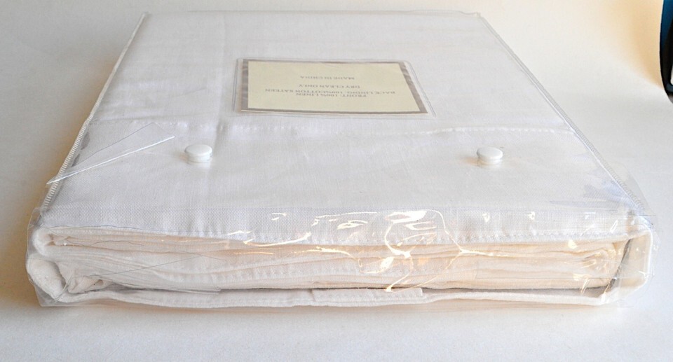 Belgian Flax Linen Drape Panel 50 x 88 Hampshire Station White Cotton Lined Item image 4