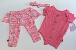 Delia&#39;s Baby Girls&#39; 3-Piece Bodysuit Leggings Headband Set Outfit New Bo... - $9.00