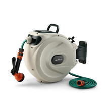 Wall Mounted Retractable Garden Hose Reel with Hose Nozzle - £107.46 GBP