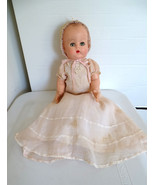 Vintage 1950&#39;s Effanbee 18&quot; Stuffed Vinyl Baby Doll w/ Original Clothes - £36.44 GBP
