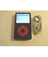 APPLE iPOD CLASSIC 5.5 GEN. CUStOM BLACK/RED  30GB...NEW BATTERY...WOLFS... - £127.87 GBP