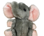 Vintage 1983 R Dakin 6&quot; Grey Elephant Stuffed Animal Plush Pink Ears Fel... - $15.45