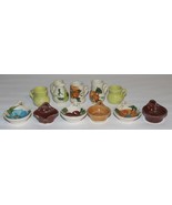 Eleven Vintage Miniature Porcelain Ceramic Vases, Six Floral &amp; Five Solid - $4.90