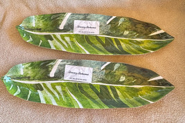 Tommy Bahama Green Palm Leaf MELAMINE Serving Tray Hordeuvre Plate Platter 16x4” - £31.92 GBP