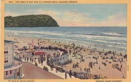 Seaside Oregon OR The Trail&#39;s End and Tillamook Head Seaside Beach Postcard D50 - £2.23 GBP