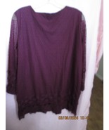 Conrad Burgundy Top/Blouse/Shirt with Lace Embroidery, Large (XL) - $16.38 CAD