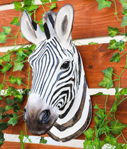 Madagascar Large Zebra Head Wall Decor Plaque 16&quot;Tall Taxidermy Decor Sculpture - £49.01 GBP