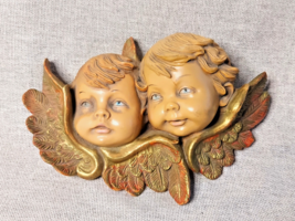 Vintage Hand Painted Cherub Wall Plaque By El Regalo - $353.39