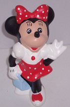 Disney Minnie Mouse Hand Painted Figurine Red Dress Vintage - £16.03 GBP