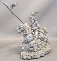 RARE 1980 Kevin O&#39;HARE Pewter Figurine KNIGHT IN ARMOR ON HORSE TSR D&amp;D - $49.00