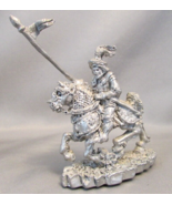 RARE 1980 Kevin O&#39;HARE Pewter Figurine KNIGHT IN ARMOR ON HORSE TSR D&amp;D - £38.54 GBP
