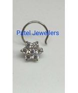 Anneau De Piercing Floral En Diamant Simulé De 0,20 Ct En Or Blanc Plaqu... - $38.45 CAD