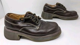 Dr Martens Vintage Y2K Chunky Oxford Brown Leather Shoes England UK 5 Wo... - £54.17 GBP