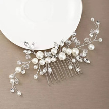 Simple Pearl Rhinestone Bridal, Wedding Headpiece, Bridesmaid Hair  Acce... - $14.99