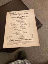 Chappells Famous Cornet Solos or Brass Quartettes Volume 1 1933 - $7.70