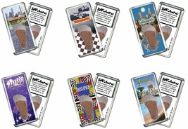Indianapolis FootWhere® Souvenir Fridge Magnets. 6 Piece Set. Made in USA - £26.28 GBP