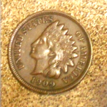 1909 Indian Head Penny #215, Rare Vintage Old Coin for Collection or Gift - £27.42 GBP