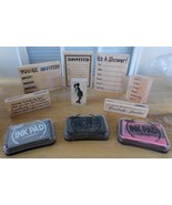 7pc. Stampabilities Invitation Rubber Stamps - £35.85 GBP