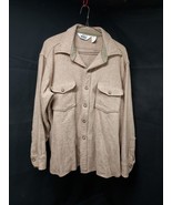 Vintage 1970&#39;s WOOLRICH Wool Button Up SHIRT Size XL Tan Clean Made In USA - €43,26 EUR
