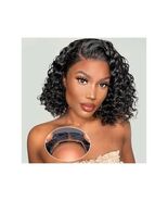 Glueless Curly Bob Human Hair Wig 10" 4x4 Lace Closure 200% Density Pre ... - $59.99