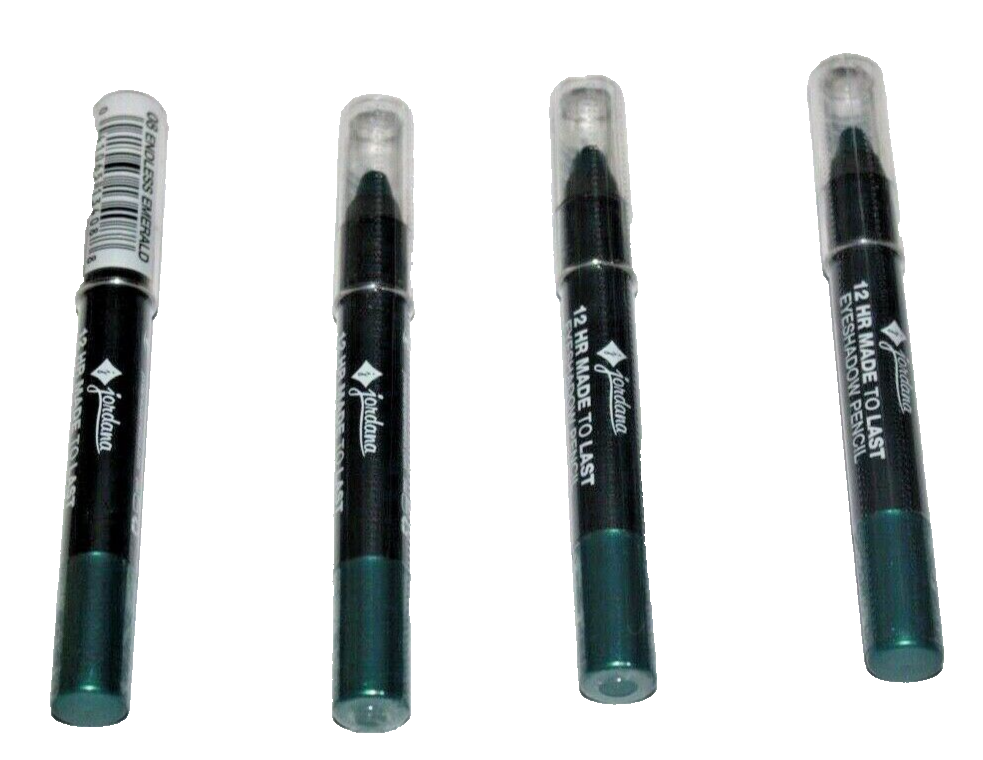 Jordana 12Hr Made To Last Eyeshadow Pencils #08 Endless Emerald Lot Of 4 Sealed  - $12.34