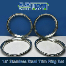15&quot; Stainless Steel Trim Rings 1 3/4&quot; Depth Beauty Rings Part # 1515S NEW SET/4 - £63.73 GBP