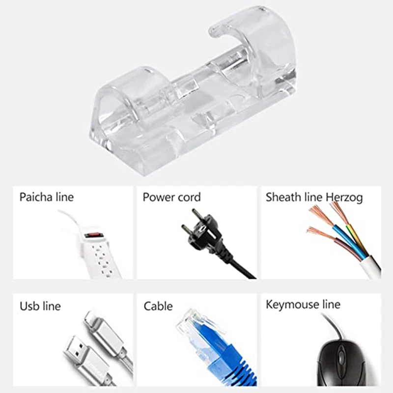 Play 16/20 Pcs Cable Clips Organizer Drop Wire Holder Cord Management Self-Adhes - £23.17 GBP