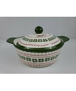 TARA REED OVENWARE ORNAMENTS &amp; HOLLY 2-QT COVERED CASSEROLE DISH 10&quot; WIT... - $25.00