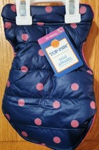 Top-Paw Dog Puffer Jacket Size XLarge Blue with Polka Dots New w/tag - £7.49 GBP