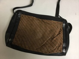 Krizia Brown And Black Patterned Leather Crossbody Bag Purse Tote - £22.63 GBP