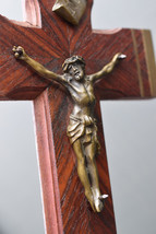 ⭐Antique/ vintage French crucifix ,religious wall cross,bronze Christ  ⭐ - £43.63 GBP