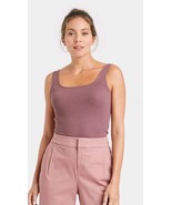 Women&#39;s XXL Mauve Square Neck Ribbed Tank Top - a New Day - $9.99