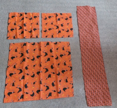 Set of 3 Halloween Table Runner and Napkins Handmade Holiday Cute Decora... - $9.99