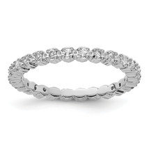 Silver Stackable Expressions White Topaz Ring QSK353 - $85.73+