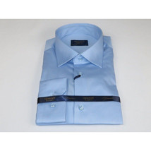 Men 100% Sateen Cotton Shirt Manschett Quesste Turkey Slim Fit 4010-11 SKy Blue image 3