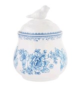 Pioneer Woman ~ AGATHA ~ Stoneware ~ Sugar Bowl w/Lid ~ Sugar Pot ~ BLUE - $47.84 CAD