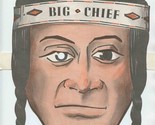 Big Chief Indian Mask Die Cut Kids Menu Ivar&#39;s Fish Bar Seattle Washington  - $47.52