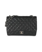 Chanel Quilted Caviar Maxi Double Flap Bag Women Black One Size - £5,530.78 GBP