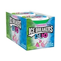 ICE BREAKERS Duo Fruit Plus Cool Watermelon Sugar Free Breath Mints Tins 1.3 ... - £37.08 GBP