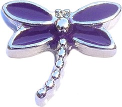 An item in the Crafts category: Purple Dragonfly Floating Locket Charm