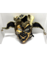 La Maschera Del Galeone Harlequin Black &amp; Gold Venezia Italy 10&quot; Wall De... - $54.27 CAD
