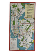 NYC Subway Transit Map Willam Sloane House YMCA Trains WWII Era ca. 1945 - £36.48 GBP