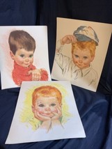 1960s Northern Tissue All American Boys Baseball Freckles prints 11x14 Set Of 3 - £15.30 GBP