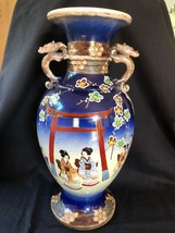 antique large chinese porcelain vase with figurines and enamel flowers. ... - £158.49 GBP