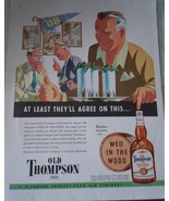 Old Thompson Whiskey Winking Man Advertising Print Ad Art 1948 - $5.99