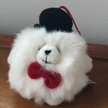 RB Collections for Target Small Furry White Bear w Red Bow Tie &amp; Black Top Hat - £5.32 GBP